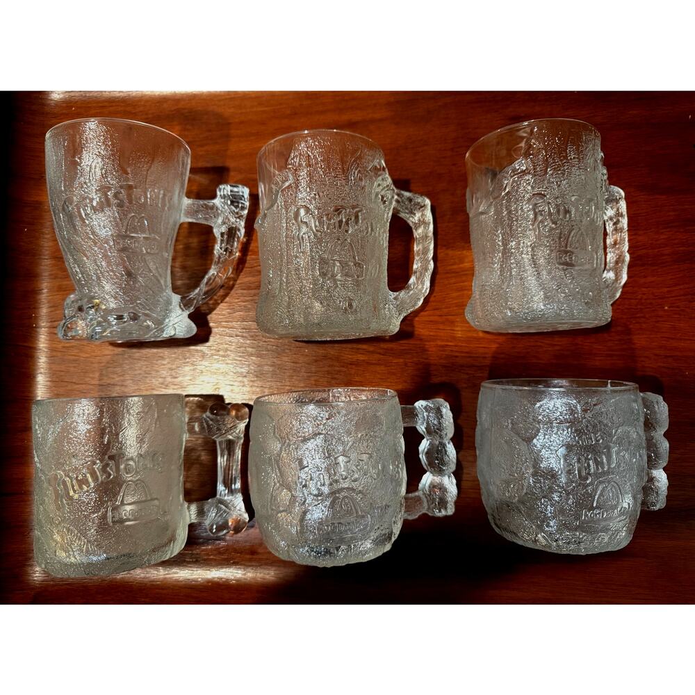 1993 The Flintstones (McDonald's) Glass Mugs ~  Set Of 6